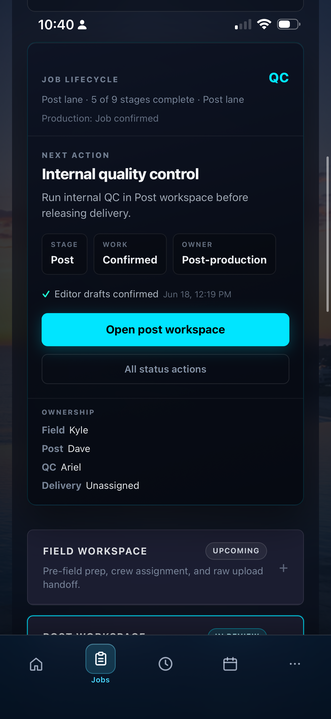 StudioFlows mobile PWA screen 4