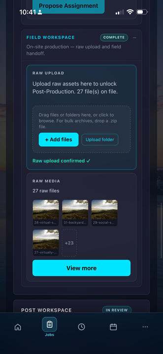 StudioFlows mobile PWA screen 7